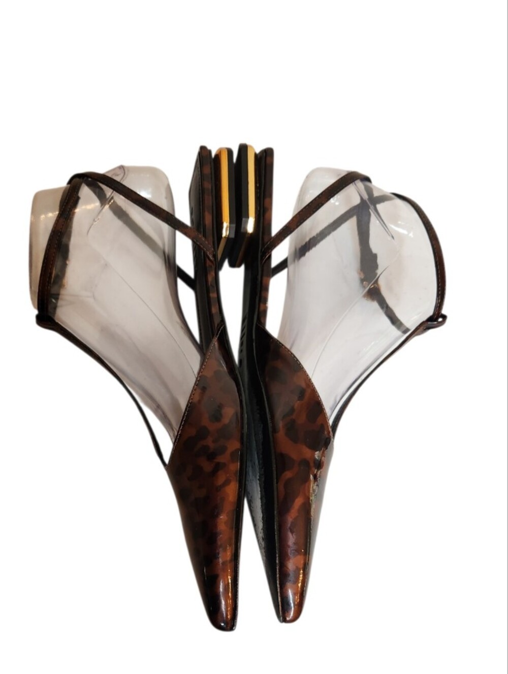 Schutz Allure Tortoiseshell Patent Leather T-Strap Flats Size 8B - Picture 4 of 10